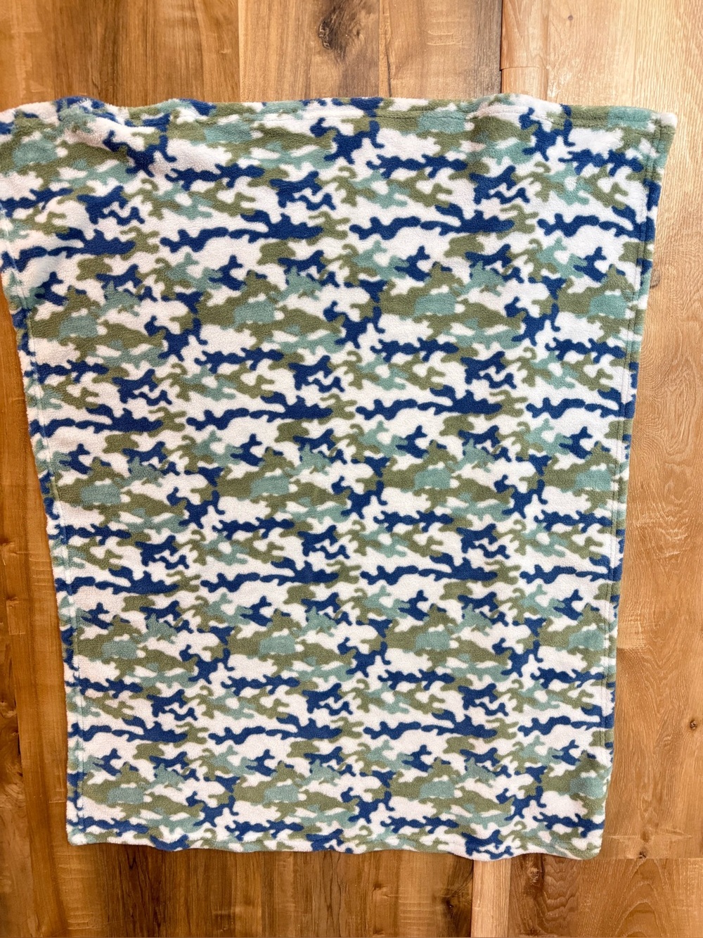 Cutie Pie Blue Green Camo Baby Fleece Blanket 30x36
